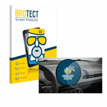 Vorderseite einer Produktverpackung mit dem Markenlogo BROTECT. Daneben ist das Gerät Mini Cooper Electric BJ 2024 mit dem zug