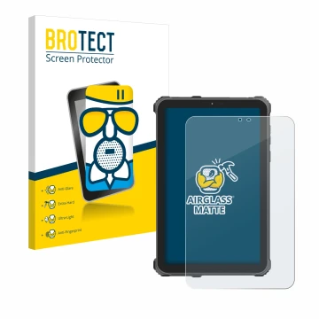 Vorderseite einer Produktverpackung mit dem Markenlogo BROTECT. Daneben ist das Gerät Oukitel RT3 Pro mit dem zugehörigen Disp