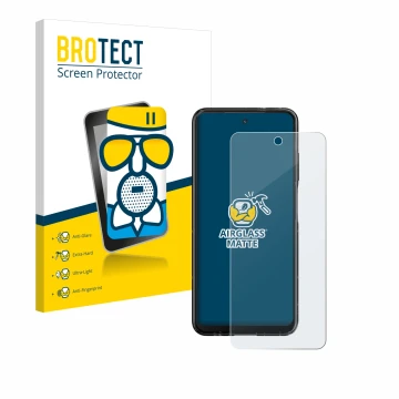 Vorderseite einer Produktverpackung mit dem Markenlogo BROTECT. Daneben ist das Gerät HMD Fusion mit dem zugehörigen Displaysc