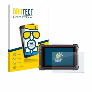 Vorderseite einer Produktverpackung mit dem Markenlogo BROTECT. Daneben ist das Gerät Autel MK900BT mit dem zugehörigen Displa