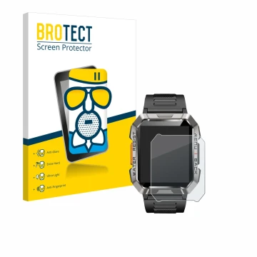 Vorderseite einer Produktverpackung mit dem Markenlogo BROTECT. Daneben ist das Gerät Baolubao W60 mit dem zugehörigen Display