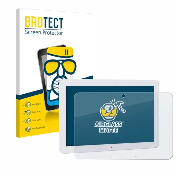 Vorderseite einer Produktverpackung mit dem Markenlogo BROTECT. Daneben ist das Gerät Amazon Echo Hub 8