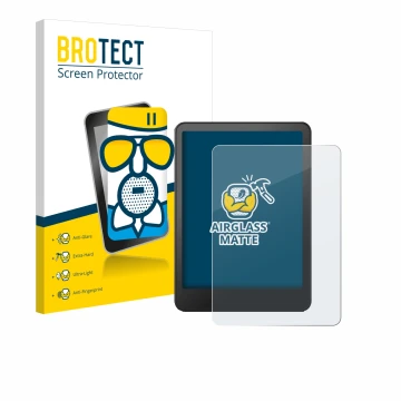 Vorderseite einer Produktverpackung mit dem Markenlogo BROTECT. Daneben ist das Gerät Amazon Kindle Colorsoft Signature Editio