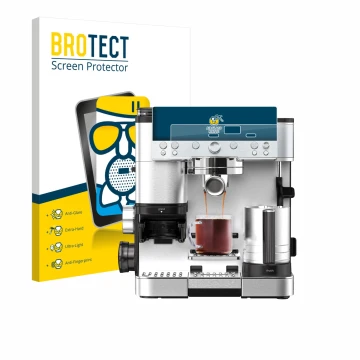 Vorderseite einer Produktverpackung mit dem Markenlogo BROTECT. Daneben ist das Gerät Ninja Luxe Cafe Premier ES601EU mit dem 