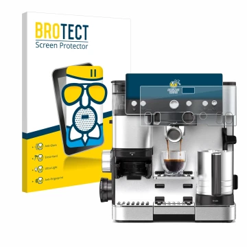 Vorderseite einer Produktverpackung mit dem Markenlogo BROTECT. Daneben ist das Gerät Ninja Luxe Cafe Essential mit dem zugehö