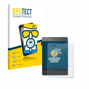 Vorderseite einer Produktverpackung mit dem Markenlogo BROTECT. Daneben ist das Gerät Light Phone 3 mit dem zugehörigen Displa