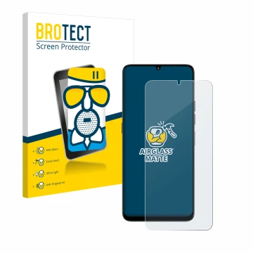 Vorderseite einer Produktverpackung mit dem Markenlogo BROTECT. Daneben ist das Gerät Umidigi G9 5G mit dem zugehörigen Displa