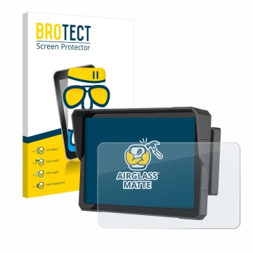 Vorderseite einer Produktverpackung mit dem Markenlogo BROTECT. Daneben ist das Gerät Carpuride W702B Pro 7