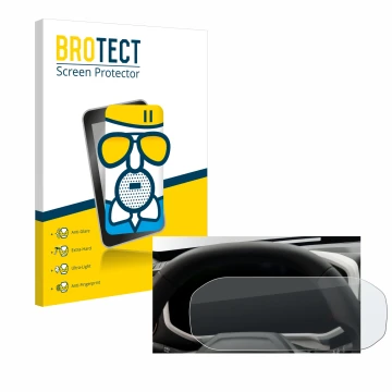 Vorderseite einer Produktverpackung mit dem Markenlogo BROTECT. Daneben ist das Gerät Dacia Duster Tacho (2024) mit dem zugehö