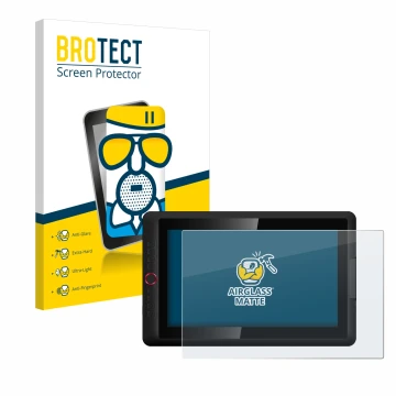 Vorderseite einer Produktverpackung mit dem Markenlogo BROTECT. Daneben ist das Gerät XP-Pen Artist 15.6 Pro V2 mit dem zugehö