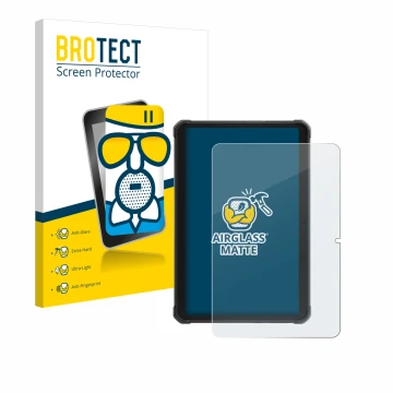 Vorderseite einer Produktverpackung mit dem Markenlogo BROTECT. Daneben ist das Gerät Hotwav R8 mit dem zugehörigen Displaysch