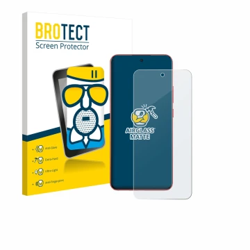 Vorderseite einer Produktverpackung mit dem Markenlogo BROTECT. Daneben ist das Gerät Oppo A5 Pro mit dem zugehörigen Displays