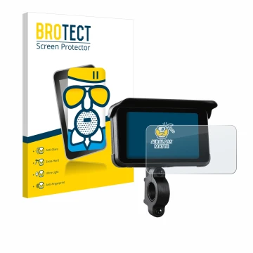 Vorderseite einer Produktverpackung mit dem Markenlogo BROTECT. Daneben ist das Gerät Midland Bike-Play-Guardian mit dem zugeh