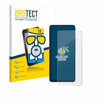 Vorderseite einer Produktverpackung mit dem Markenlogo BROTECT. Daneben ist das Gerät Xiaomi Poco M7 Pro mit dem zugehörigen D