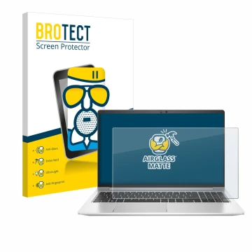 Vorderseite einer Produktverpackung mit dem Markenlogo BROTECT. Daneben ist das Gerät HP EliteBook 650 G10 mit dem zugehörigen