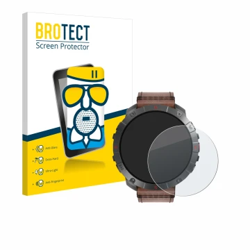 Vorderseite einer Produktverpackung mit dem Markenlogo BROTECT. Daneben ist das Gerät Polar Grit X2 Pro Titan mit dem zugehöri