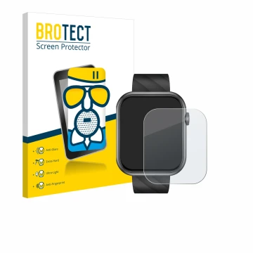 Vorderseite einer Produktverpackung mit dem Markenlogo BROTECT. Daneben ist das Gerät Bekomiya Smartwatch 2