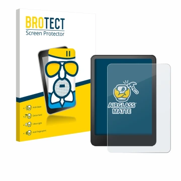 Vorderseite einer Produktverpackung mit dem Markenlogo BROTECT. Daneben ist das Gerät Amazon Kindle Paperwhite 2024 Signature 