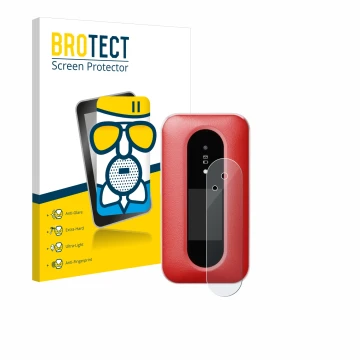 Vorderseite einer Produktverpackung mit dem Markenlogo BROTECT. Daneben ist das Gerät Doro Leva L30 (Äußeres Display) mit dem 