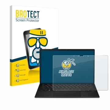 Vorderseite einer Produktverpackung mit dem Markenlogo BROTECT. Daneben ist das Gerät ASUS ROG Flow Z13 2025 mit dem zugehörig