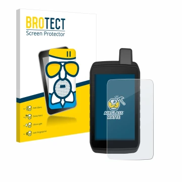 Vorderseite einer Produktverpackung mit dem Markenlogo BROTECT. Daneben ist das Gerät Garmin Montana 710 mit dem zugehörigen D