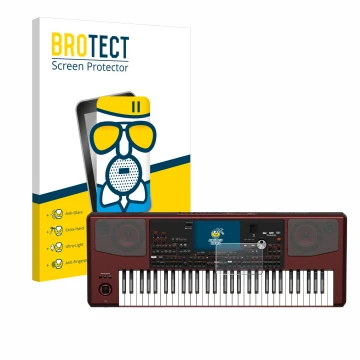 Vorderseite einer Produktverpackung mit dem Markenlogo BROTECT. Daneben ist das Gerät KORG Pa700 mit dem zugehörigen Displaysc