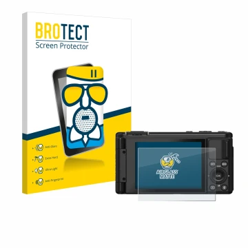 Vorderseite einer Produktverpackung mit dem Markenlogo BROTECT. Daneben ist das Gerät Yashica City 200 mit dem zugehörigen Dis