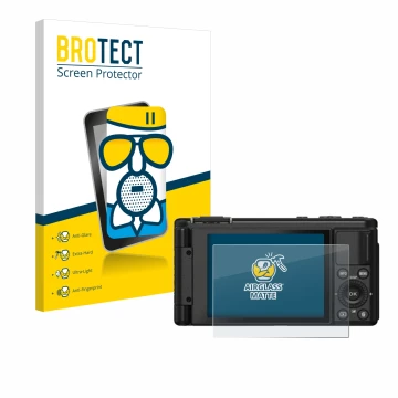 Vorderseite einer Produktverpackung mit dem Markenlogo BROTECT. Daneben ist das Gerät Yashica City 100 mit dem zugehörigen Dis