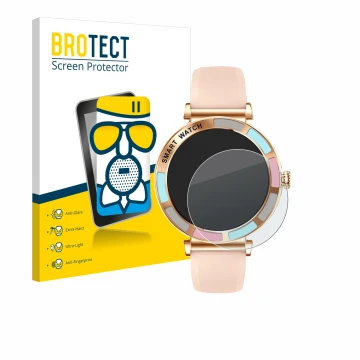 Vorderseite einer Produktverpackung mit dem Markenlogo BROTECT. Daneben ist das Gerät Braidol Smartwatch 1.27