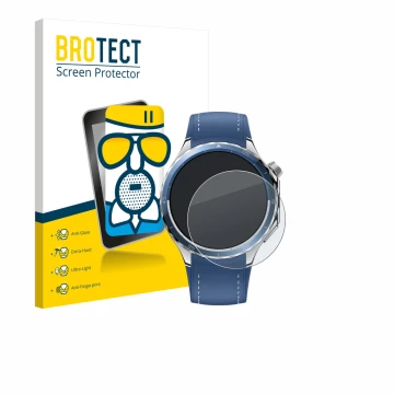 Vorderseite einer Produktverpackung mit dem Markenlogo BROTECT. Daneben ist das Gerät Oppo Watch X2 mit dem zugehörigen Displa