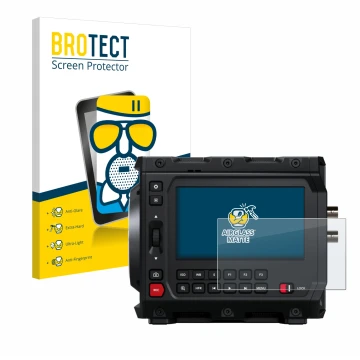 Vorderseite einer Produktverpackung mit dem Markenlogo BROTECT. Daneben ist das Gerät Blackmagic Design Pyxis 6K 4