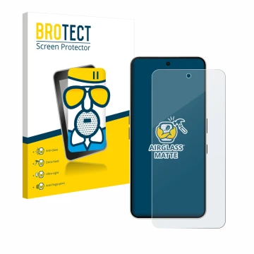 Vorderseite einer Produktverpackung mit dem Markenlogo BROTECT. Daneben ist das Gerät Nothing Phone (3a) mit dem zugehörigen D