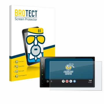 Vorderseite einer Produktverpackung mit dem Markenlogo BROTECT. Daneben ist das Gerät Pioneer SPH-DA77DAB mit dem zugehörigen 