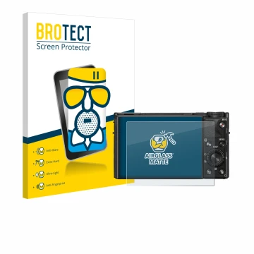 Vorderseite einer Produktverpackung mit dem Markenlogo BROTECT. Daneben ist das Gerät Sony Cyber-Shot DSC-RX100 VIIA mit dem z