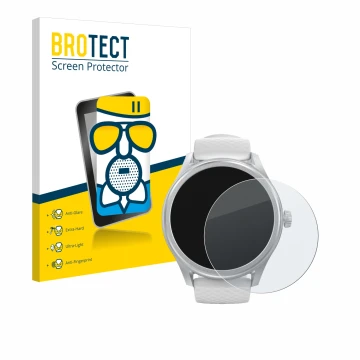 Vorderseite einer Produktverpackung mit dem Markenlogo BROTECT. Daneben ist das Gerät Hama Smartwatch 5010 mit dem zugehörigen