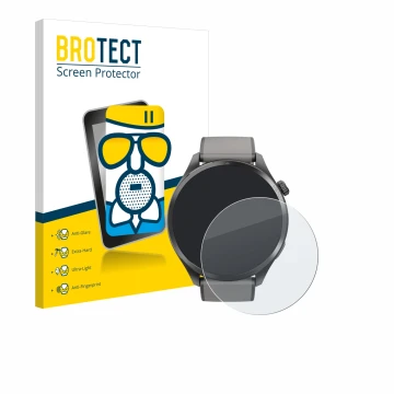 Vorderseite einer Produktverpackung mit dem Markenlogo BROTECT. Daneben ist das Gerät Hama Smartwatch 9000 mit dem zugehörigen