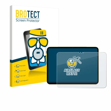 Vorderseite einer Produktverpackung mit dem Markenlogo BROTECT. Daneben ist das Gerät Apple iPad Air 11