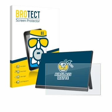 Vorderseite einer Produktverpackung mit dem Markenlogo BROTECT. Daneben ist das Gerät Arzopa Z1RC 16