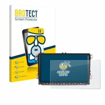 Vorderseite einer Produktverpackung mit dem Markenlogo BROTECT. Daneben ist das Gerät Essgoo AR9002 mit dem zugehörigen Displa