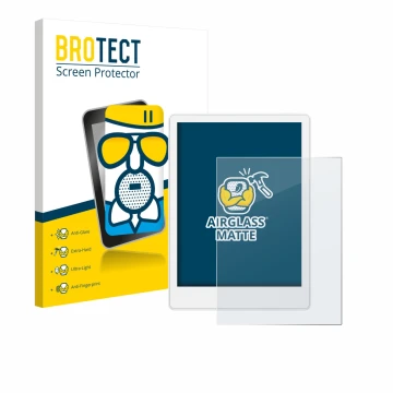 Vorderseite einer Produktverpackung mit dem Markenlogo BROTECT. Daneben ist das Gerät Meebook M8 7.8