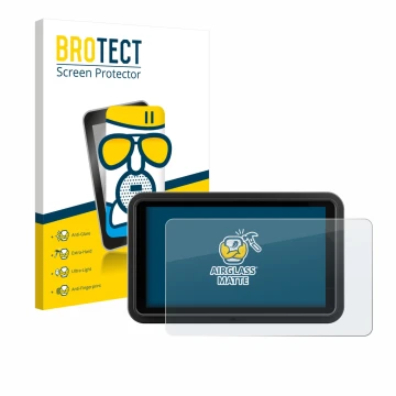 Vorderseite einer Produktverpackung mit dem Markenlogo BROTECT. Daneben ist das Gerät Atomos Shinobi Go mit dem zugehörigen Di