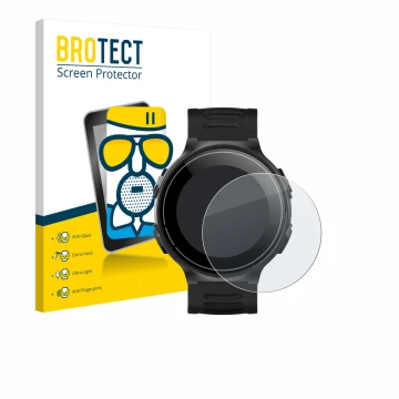 Vorderseite einer Produktverpackung mit dem Markenlogo BROTECT. Daneben ist das Gerät Kiprun GPS 500 Coros mit dem zugehörigen