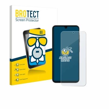 Vorderseite einer Produktverpackung mit dem Markenlogo BROTECT. Daneben ist das Gerät Samsung Galaxy A26 5G Enterprise Edition