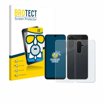 Vorderseite einer Produktverpackung mit dem Markenlogo BROTECT. Daneben ist das Gerät Samsung Galaxy A26 5G Enterprise Edition