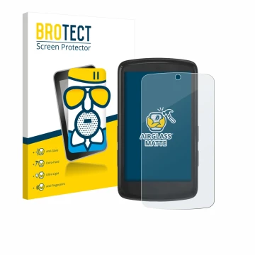 Vorderseite einer Produktverpackung mit dem Markenlogo BROTECT. Daneben ist das Gerät Bryton Rider S810 mit dem zugehörigen Di