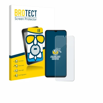 Vorderseite einer Produktverpackung mit dem Markenlogo BROTECT. Daneben ist das Gerät ZTE Nubia Neo mit dem zugehörigen Displa