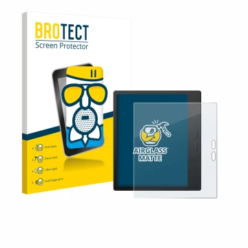 Vorderseite einer Produktverpackung mit dem Markenlogo BROTECT. Daneben ist das Gerät Boox Go 7 mit dem zugehörigen Displaysch