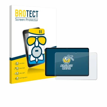 Vorderseite einer Produktverpackung mit dem Markenlogo BROTECT. Daneben ist das Gerät Nubia Pad Pro mit dem zugehörigen Displa