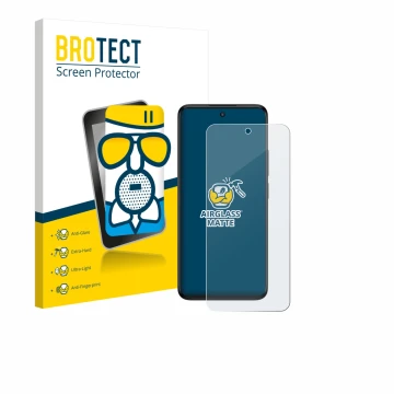 Vorderseite einer Produktverpackung mit dem Markenlogo BROTECT. Daneben ist das Gerät TCL SE NxtPaper 5G mit dem zugehörigen D