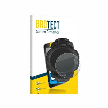 Vorderseite einer Produktverpackung mit dem Markenlogo BROTECT. Daneben ist das Gerät Garmin Instinct 3 Solar Tactical Edition